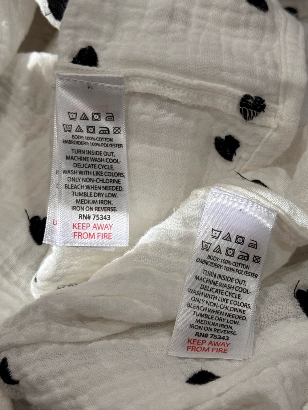 Rachel Zoe Cotton Gauze Heart Embroidered Pajama Set Cami Shorts NWOT Small - Picture 8 of 8